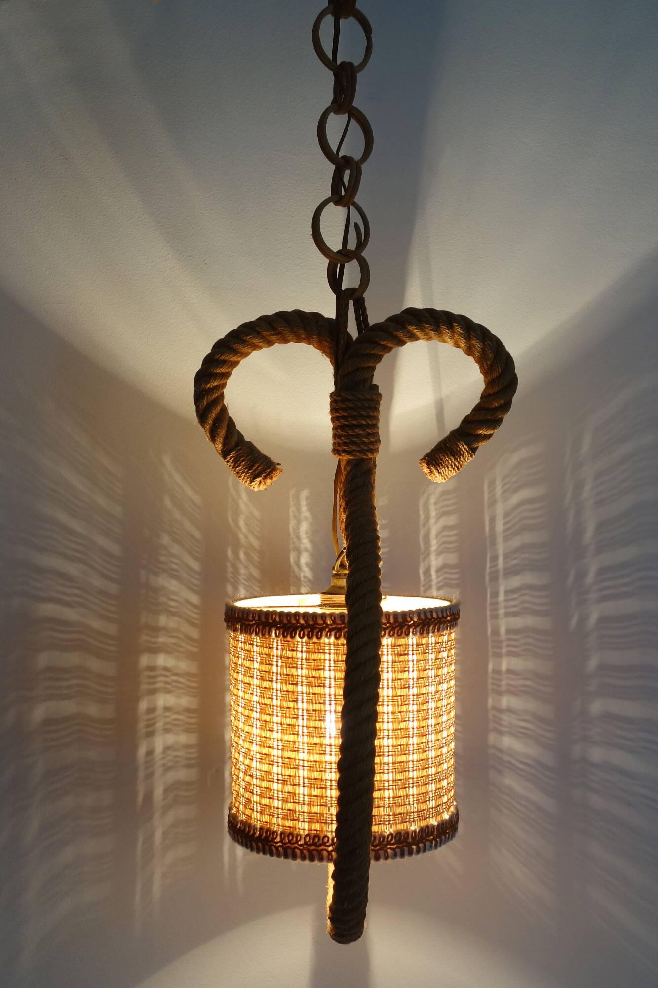 Rope suspension by Audoux Minet, France, 1950s