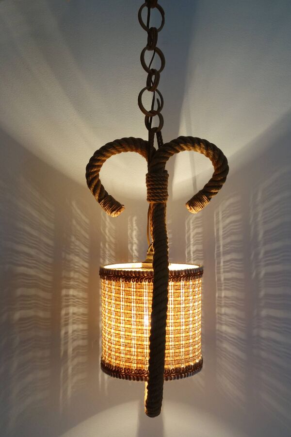 Suspension en corde Audoux Minet, France, 1950