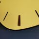 Vintage Formica clock silent asymmetrical wall pendulum "Yellow Japy"