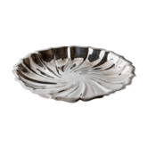Bol ou assiette en argent vintage des années 1960, ronde, motif en spirale.