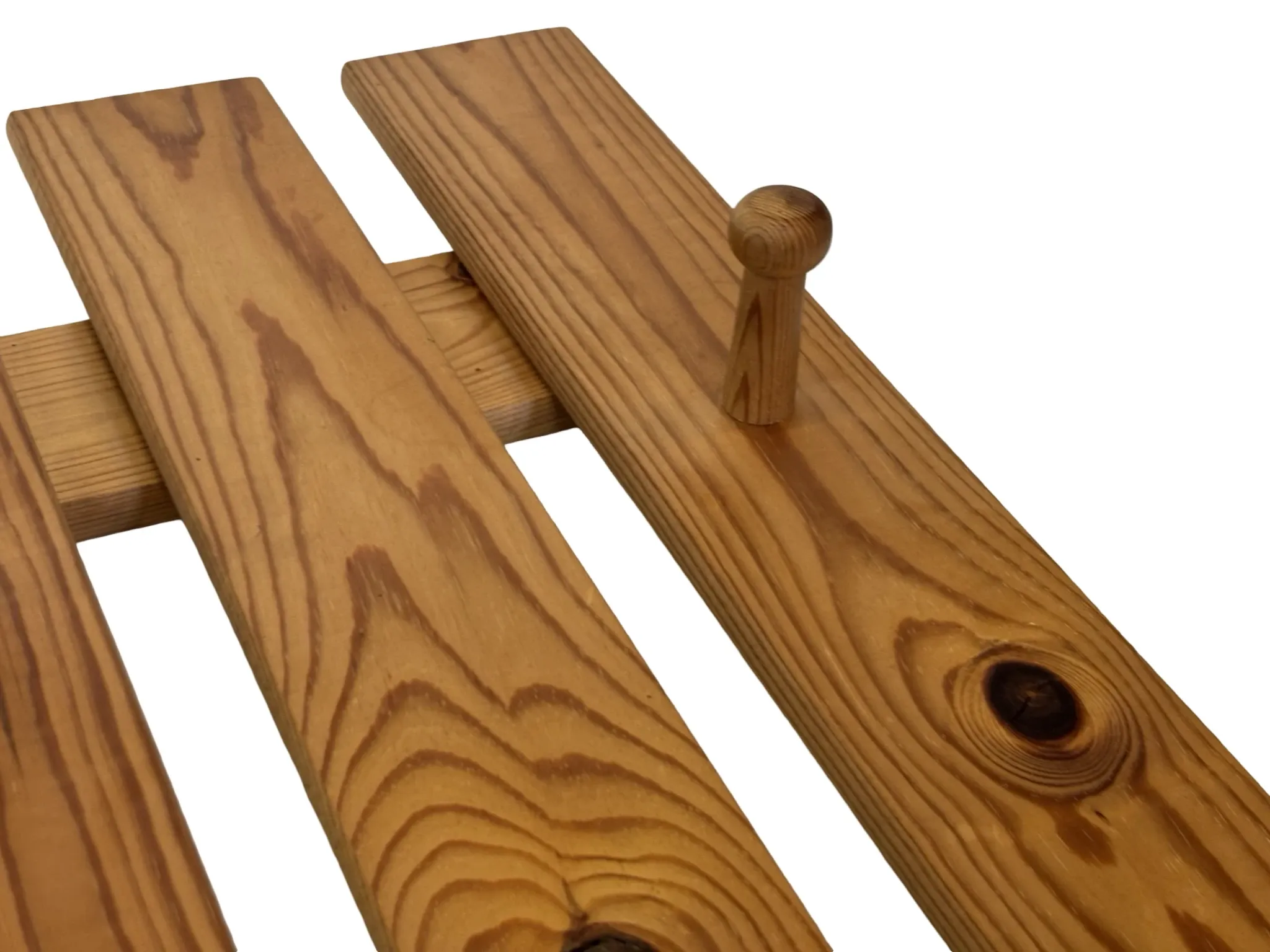 Vintage pine coat rack, 1970s minimalist design