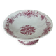 Magnificent antique compote fine porcelain with pink floral decoration.