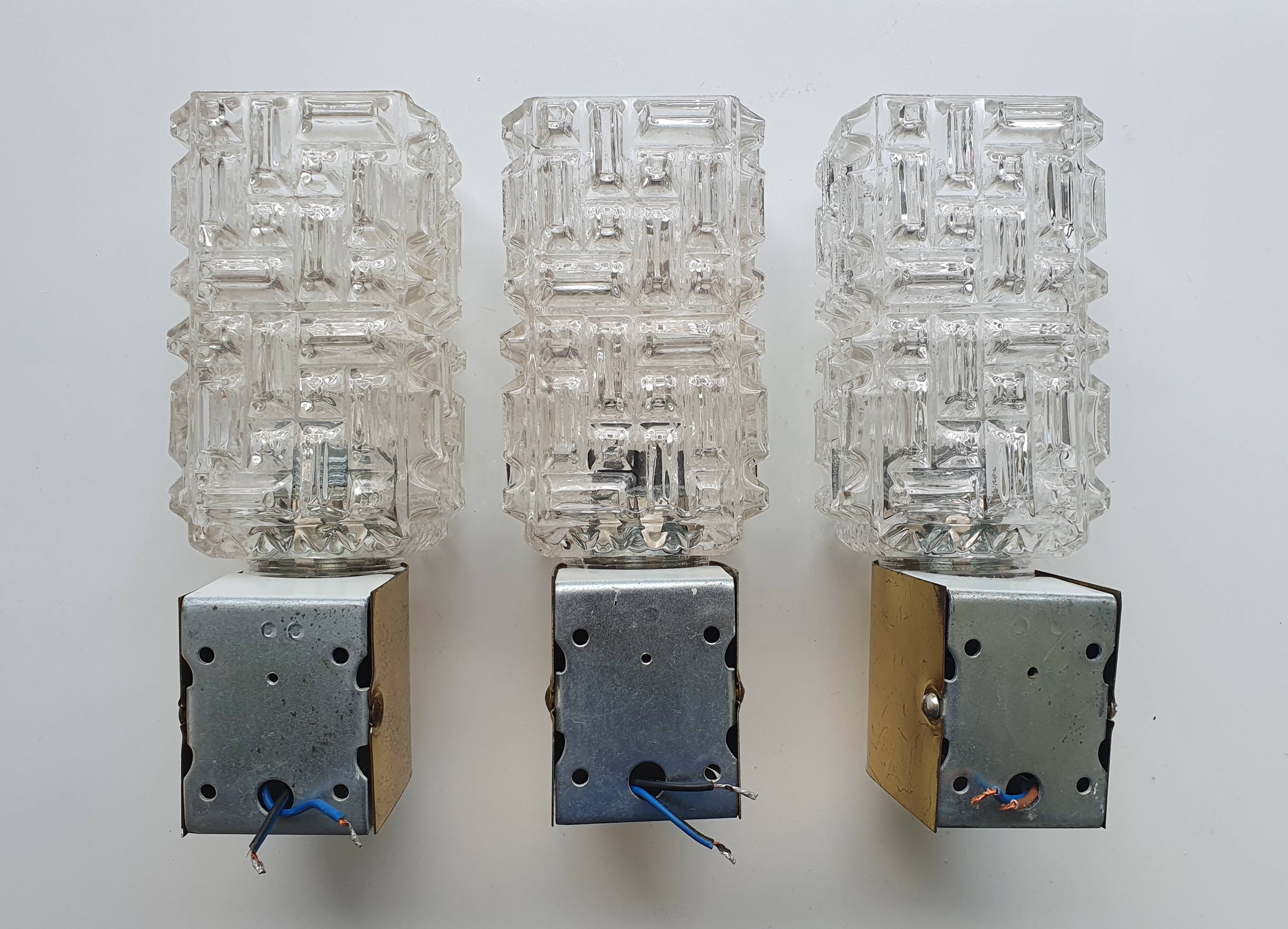 Three vintage Italian gold Targetti wall lights