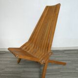 Armchair folding scandinavian teak 60 years