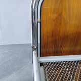 Bauhaus Tubular Steel Bed with Walnut Veneer Panels, 1930s