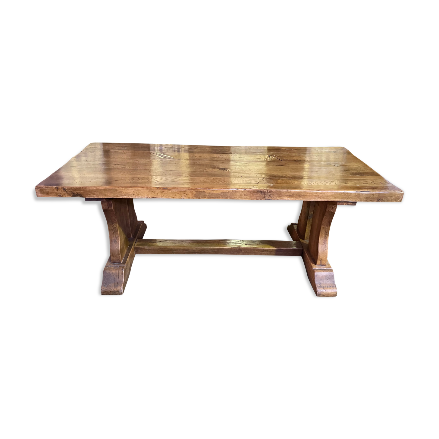 Oak monastery table with 2 extensions
