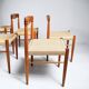 6 wood and rope chairs by Henry Klein for Bramin, 1960s