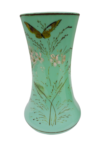 Pair of green opaline vases