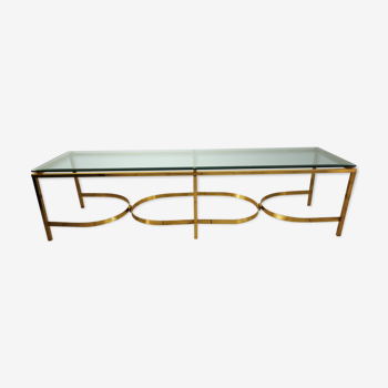 XXL Italian brass and glass low console 1960