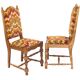 Set de 6 chaises hautes, tissu Missoni,1950