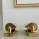 Pair of vintage swivel wall lamps, solid brass, France 1940
