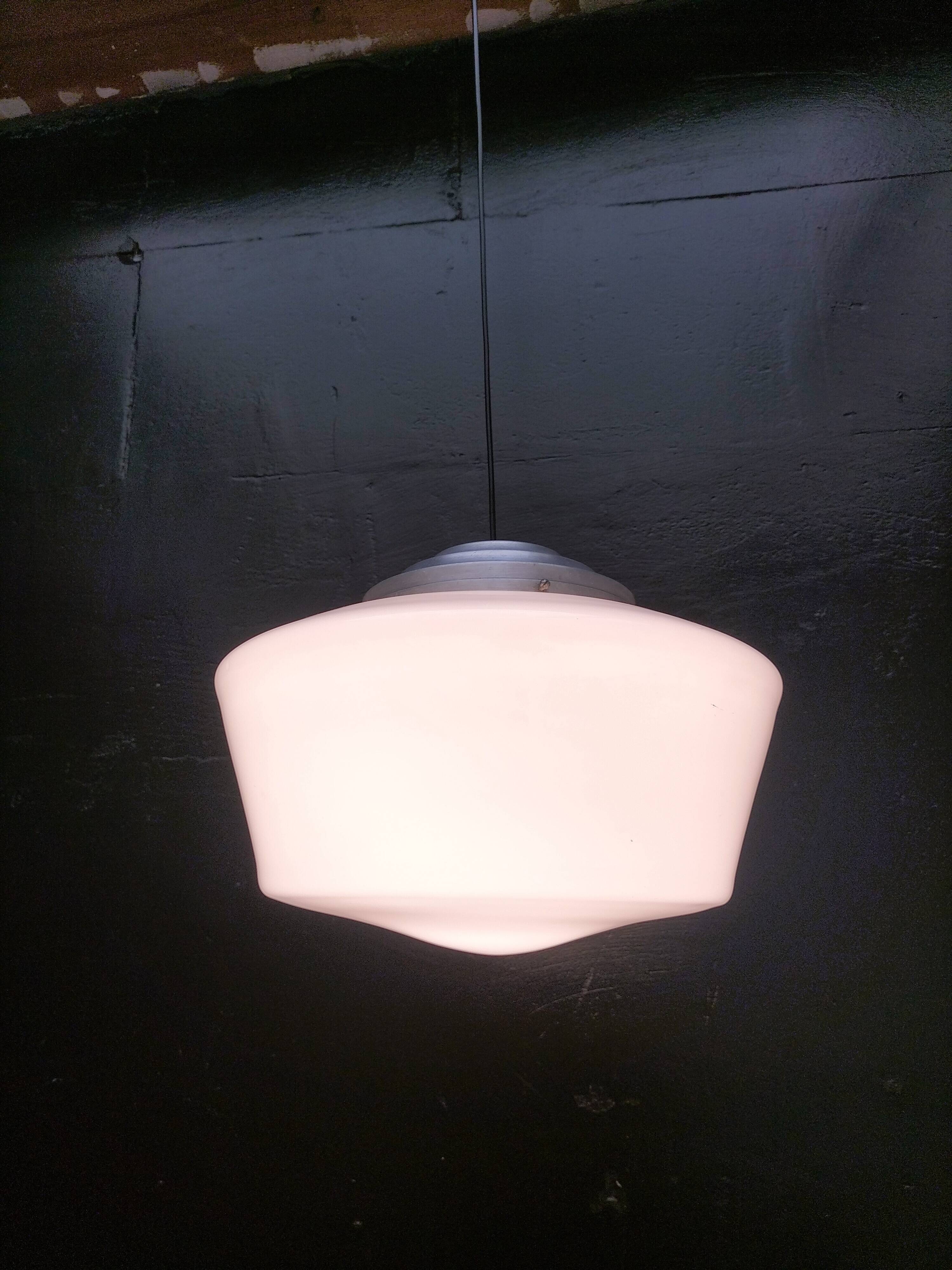 Opaline art deco pendant light