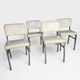 4 chrome metal chairs with faux leather from the 1970s.