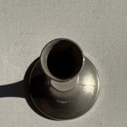 Vase soliflore vintage en métal gris à pied évasé H17 D6