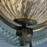 Venetian lantern in Murano glass and brass circa 1950