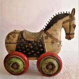 Old toy, wooden horse, India