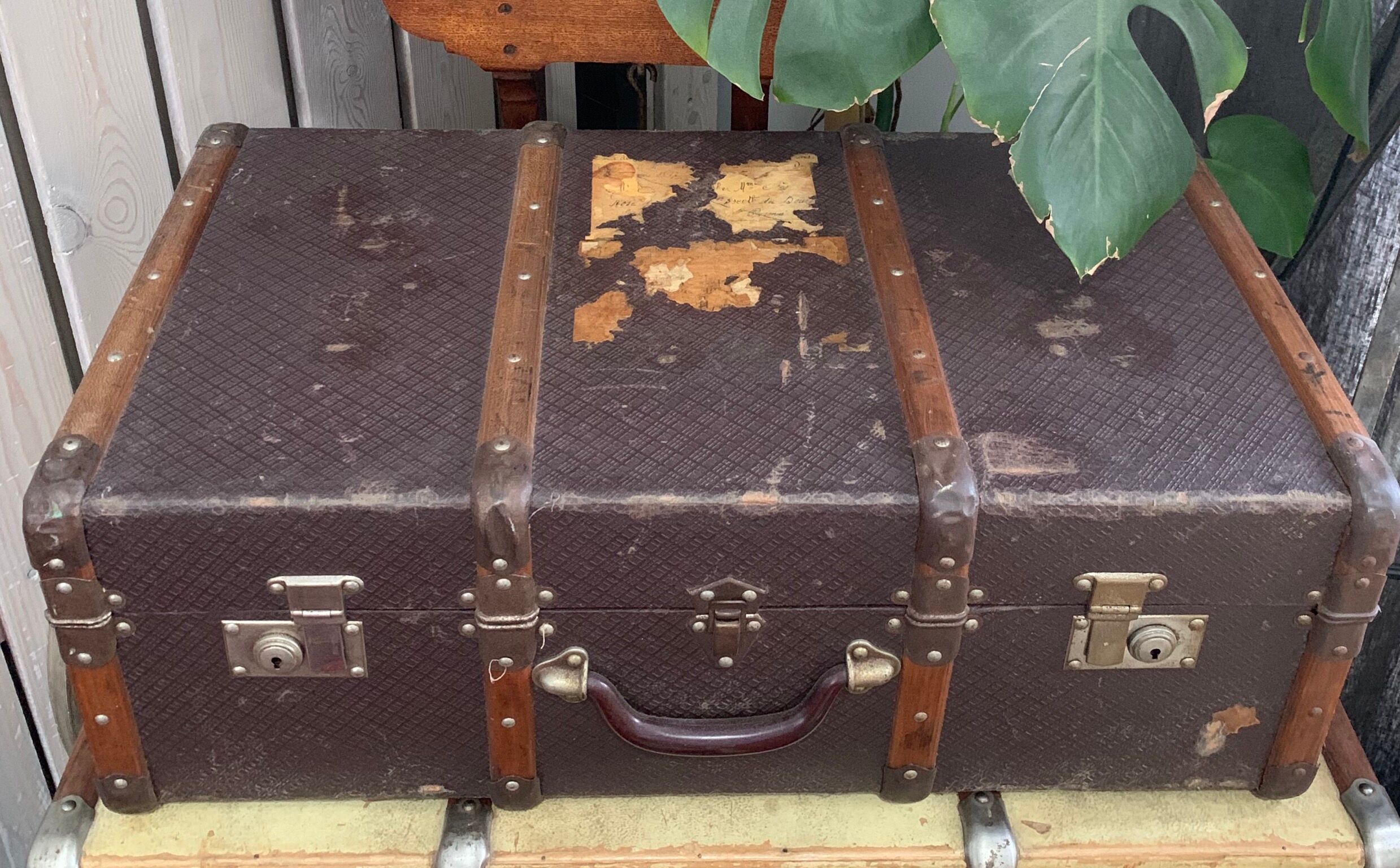 Valise en bois ancienne vintage