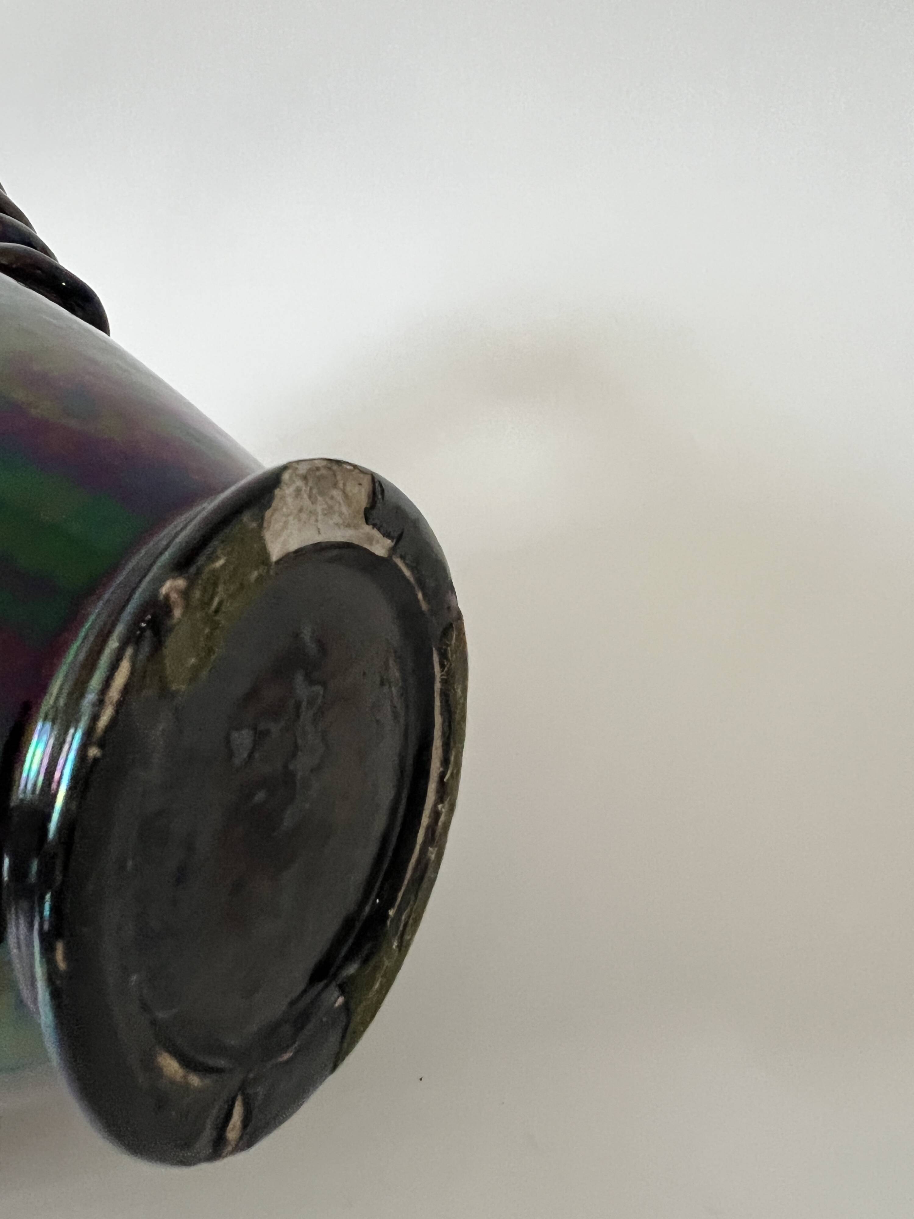 Large twisted amphora vase in glazed ceramic, Vallauris