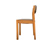 Suite of 4 chairs self beech brass and wool 1960