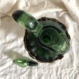 Vintage Italian Glass and Wicker Carafe