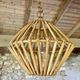 Large vintage pendant light in bamboo and rattan, circa 1960's