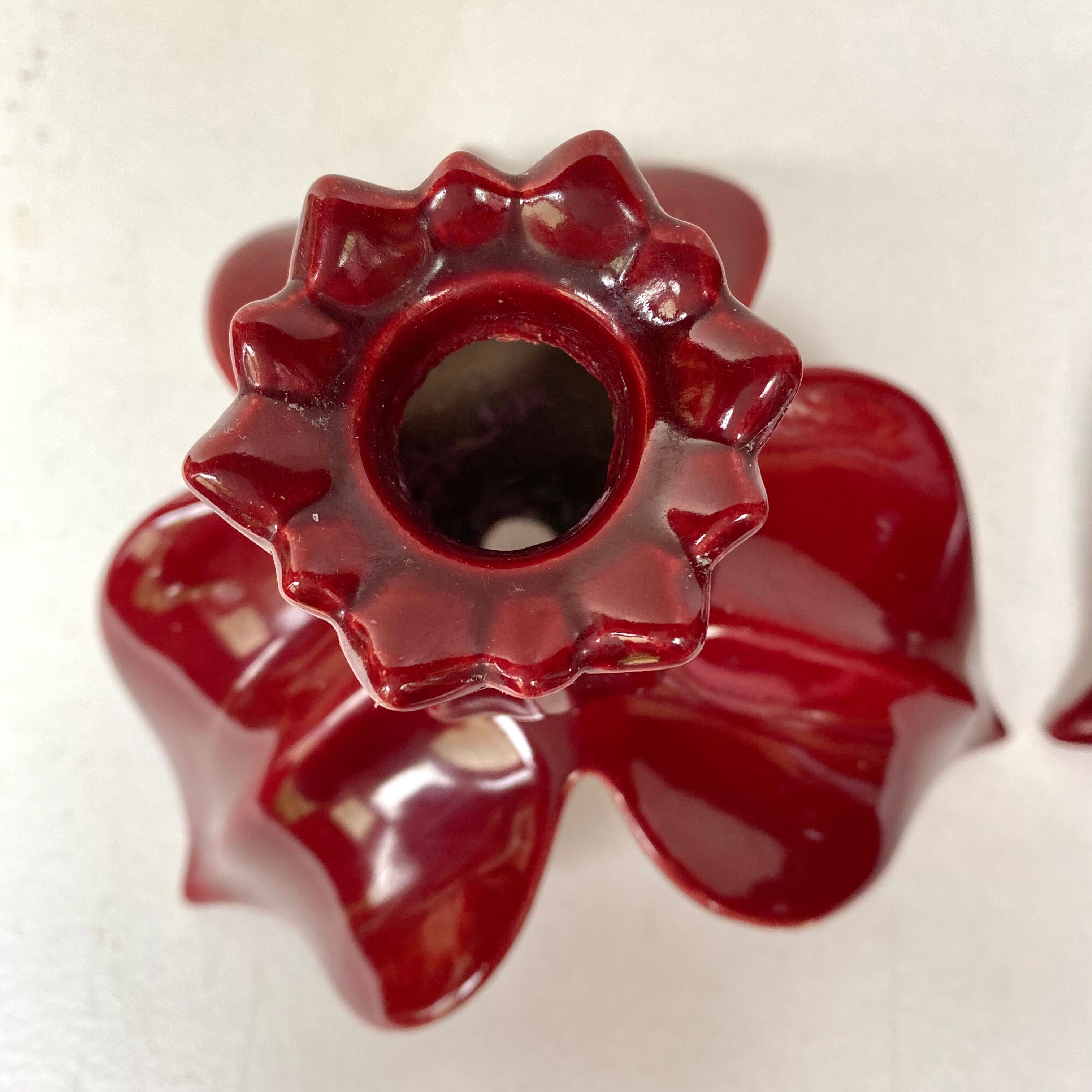 Pair of ceramic cab candlesticks