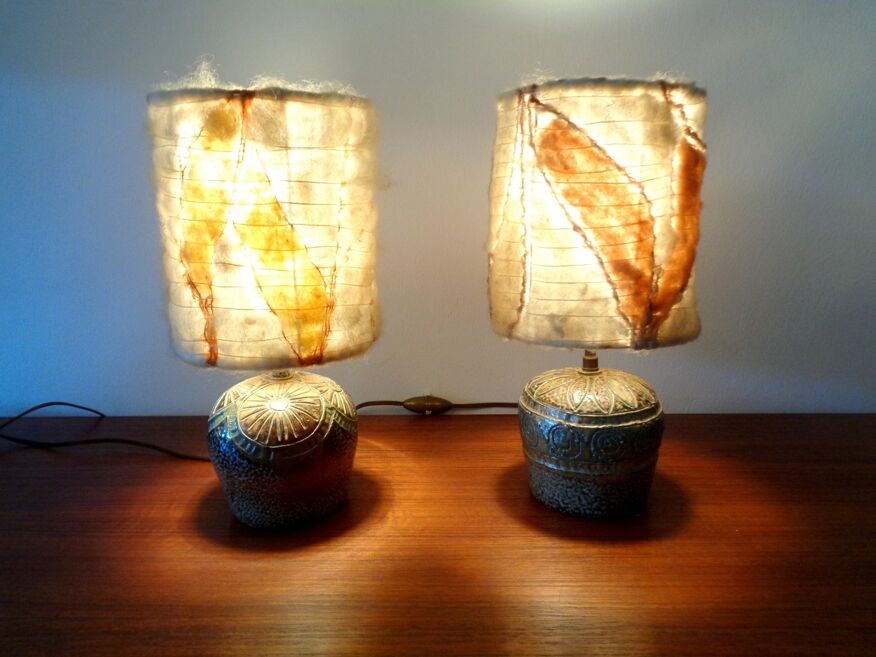 2 vintage ceramic lamps 50s 60s