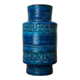 Mid-century Italian Rimini Blu ceramic vase by Aldo Londi for Bitossi.