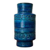 Mid-century Italian Rimini Blu ceramic vase by Aldo Londi for Bitossi.