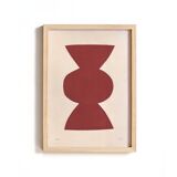 Collection of 4 abstract burgundy paintings signed Eawy