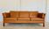 Vintage Danish mid-century Morgans Hansen cognac 3-seater sofa