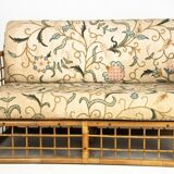 Canapé deux places style tropical chic des années 1960, par Vivai del Sud, en rotin et bambou.