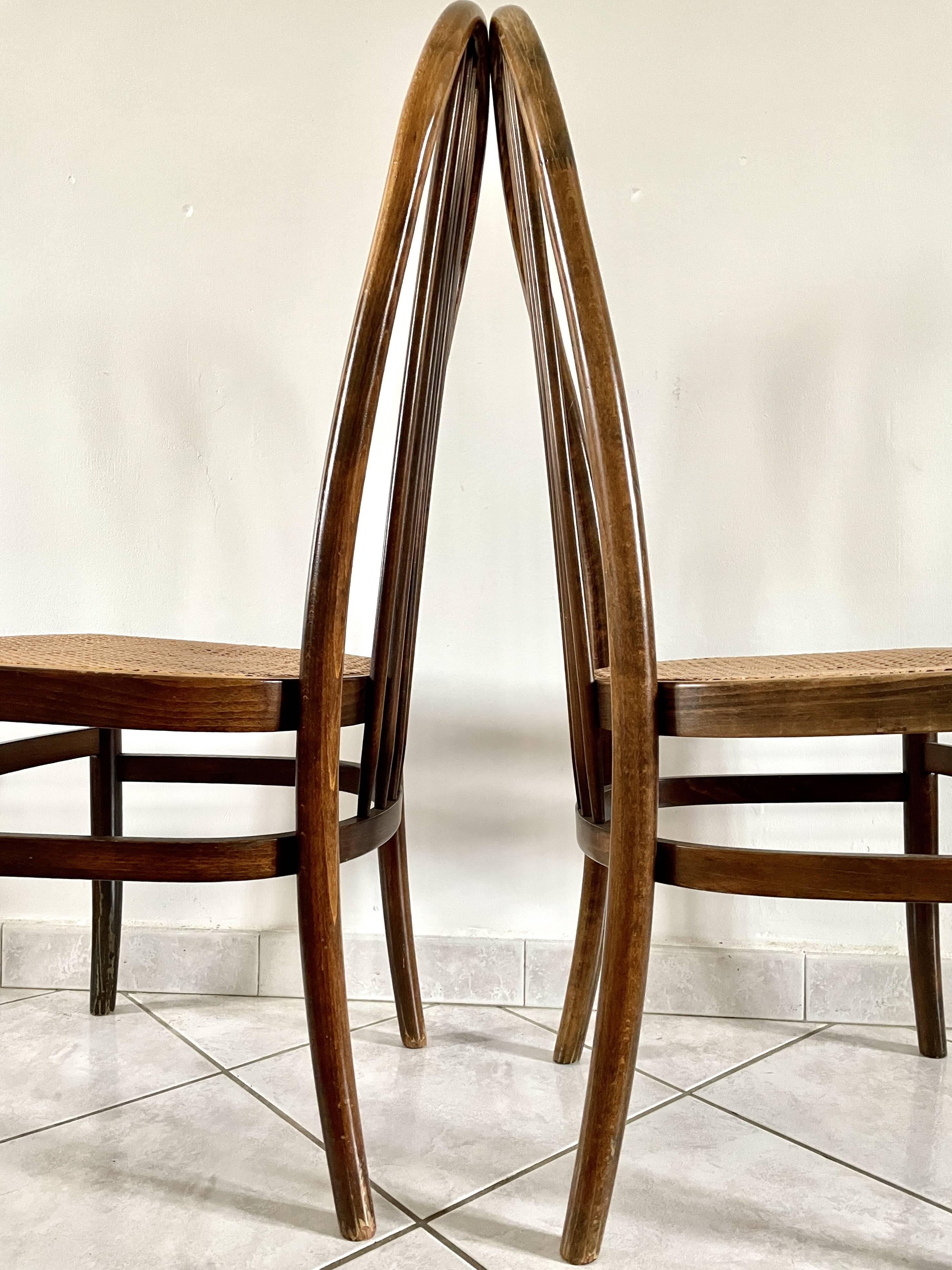 Pair of Baumann Eden caned chairs 1981
