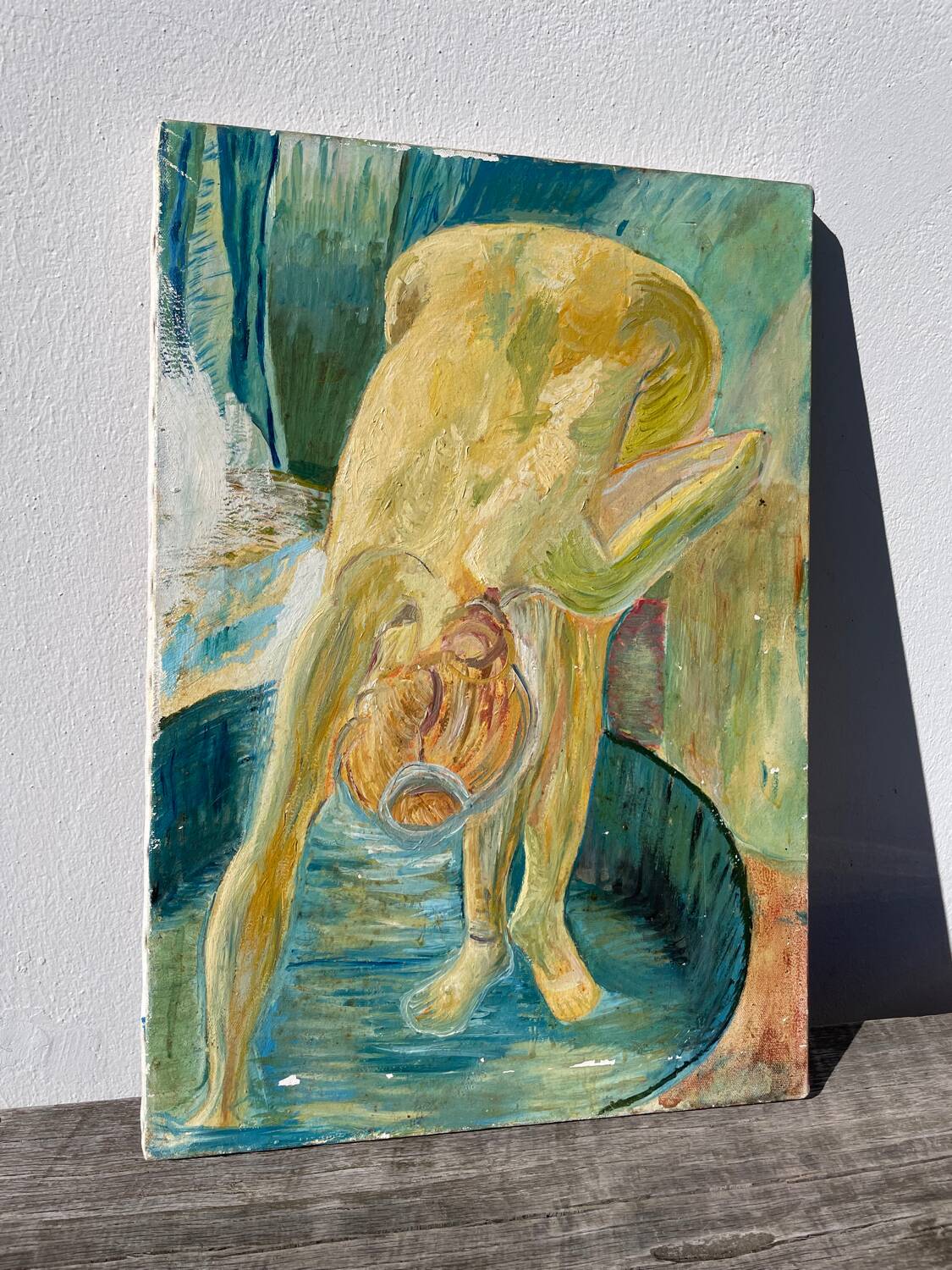 Tableau ancien huile sur toile nu féminin