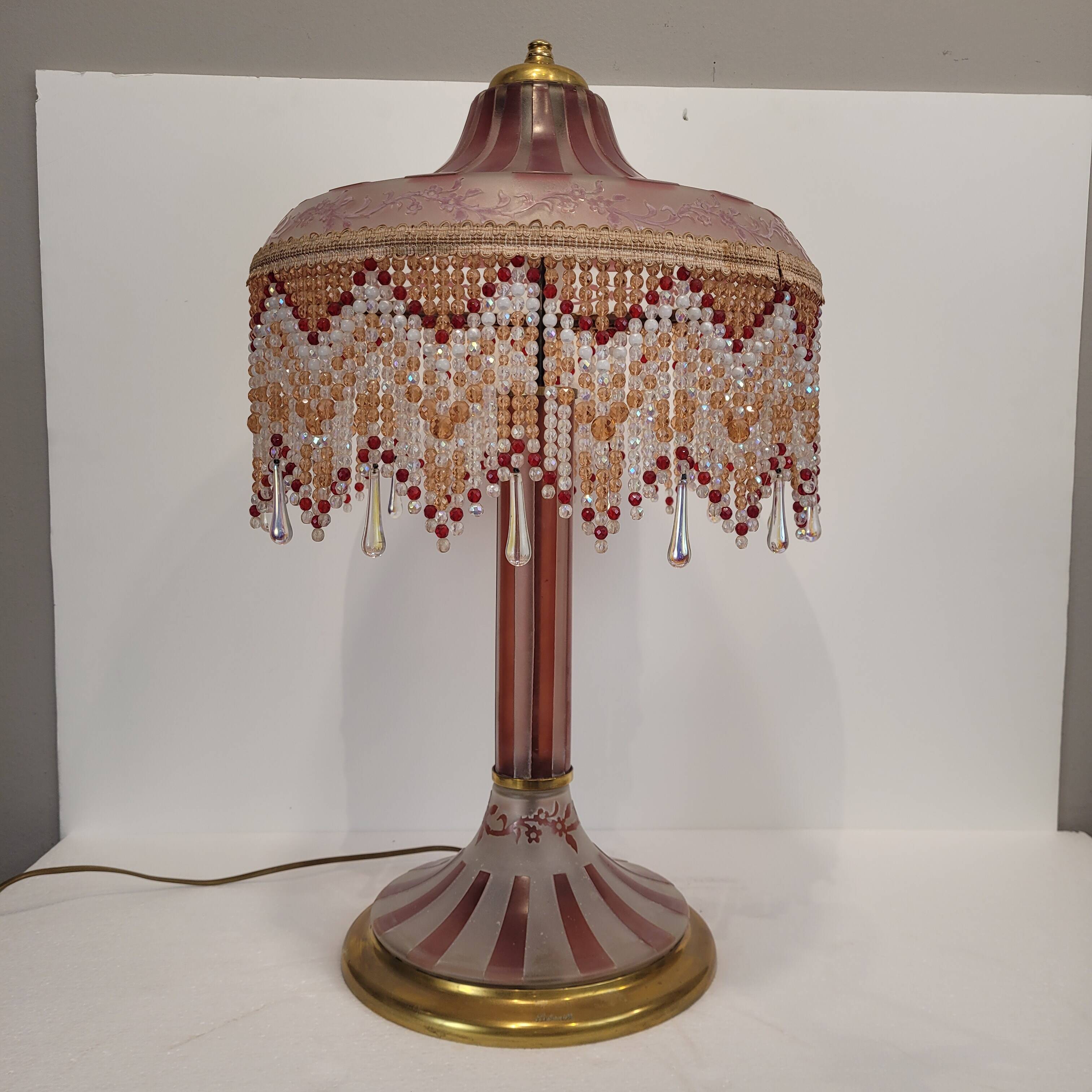 Table lamp, firmed Suberville, Art Nouveau, double glass, s. xx