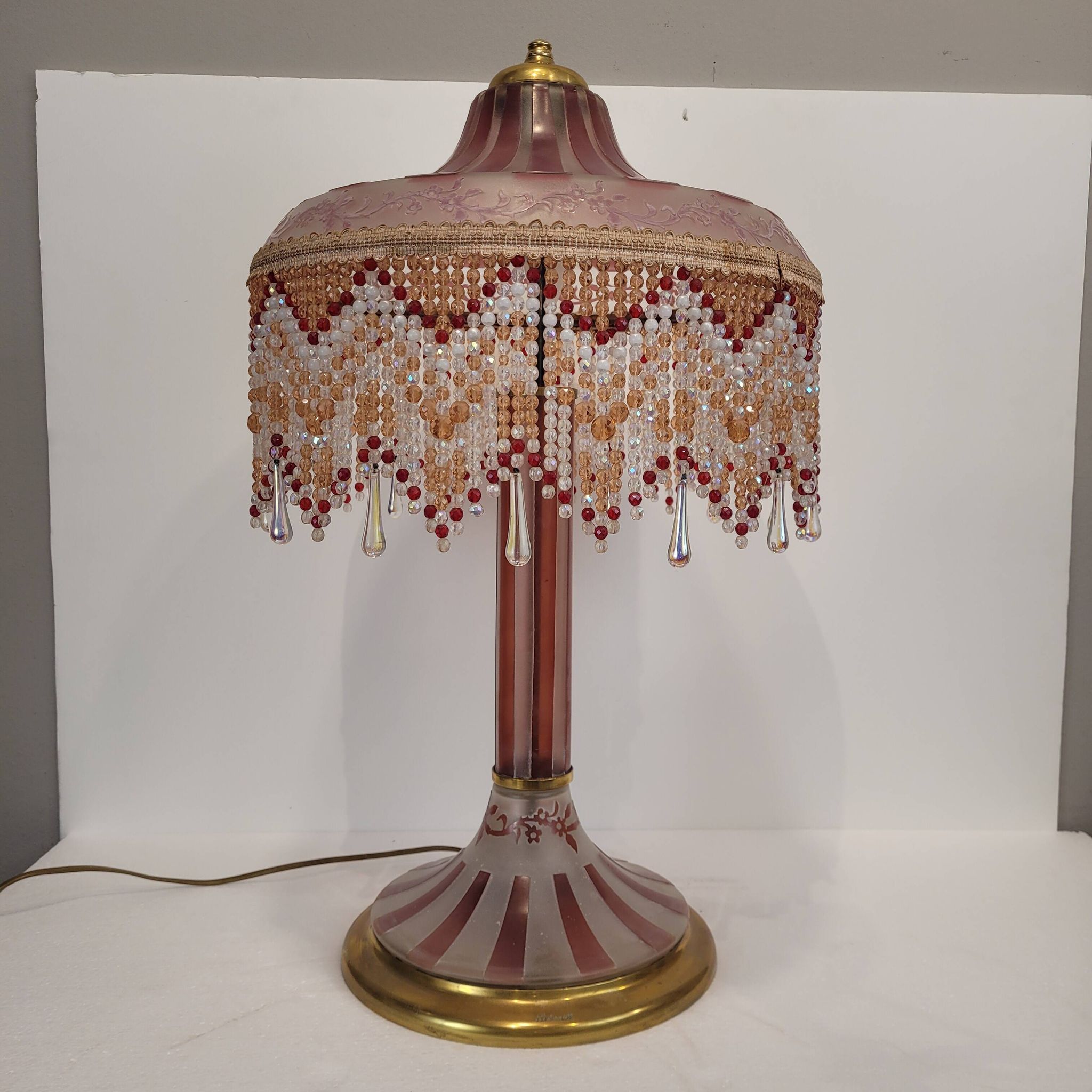 Table lamp, firmed Suberville, Art Nouveau, double glass, s. xx