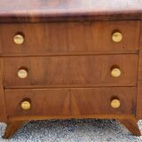 Chest of drawers of the 40s in walnut compass feet 3 drawers