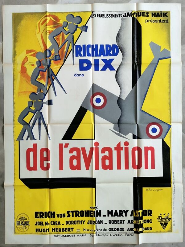 Affiche de 1932 4 de l'aviation Bruyner avion 120x160 cm