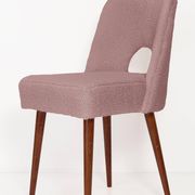 Chaise coquille en bouclé rose, années 1960
