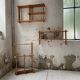 Trio d'étagères constructivistes en pin style Regain