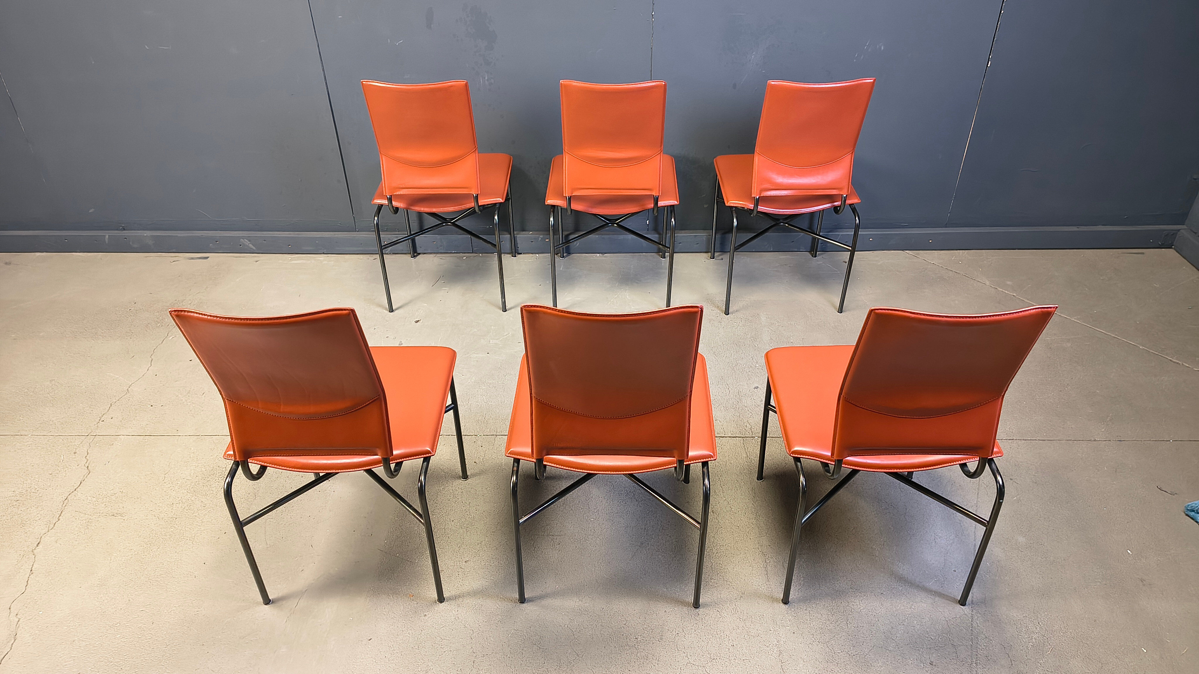 Ross Littel for Matteo Grassi set of 6 dining chairs, 1970s