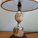 Vintage marble lamp and handmade lampshade