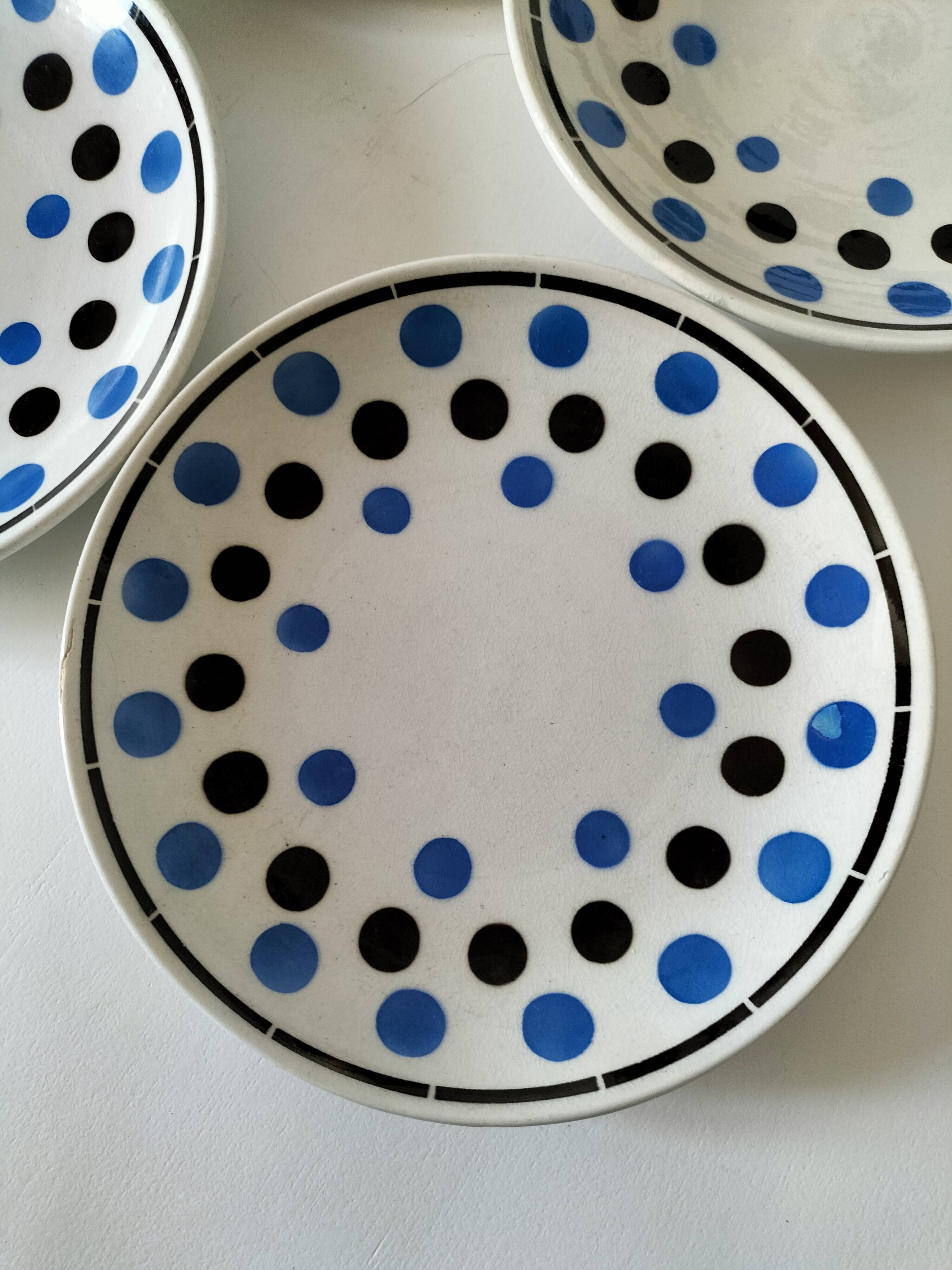 dish and 4 dessert plates K and G Lunéville