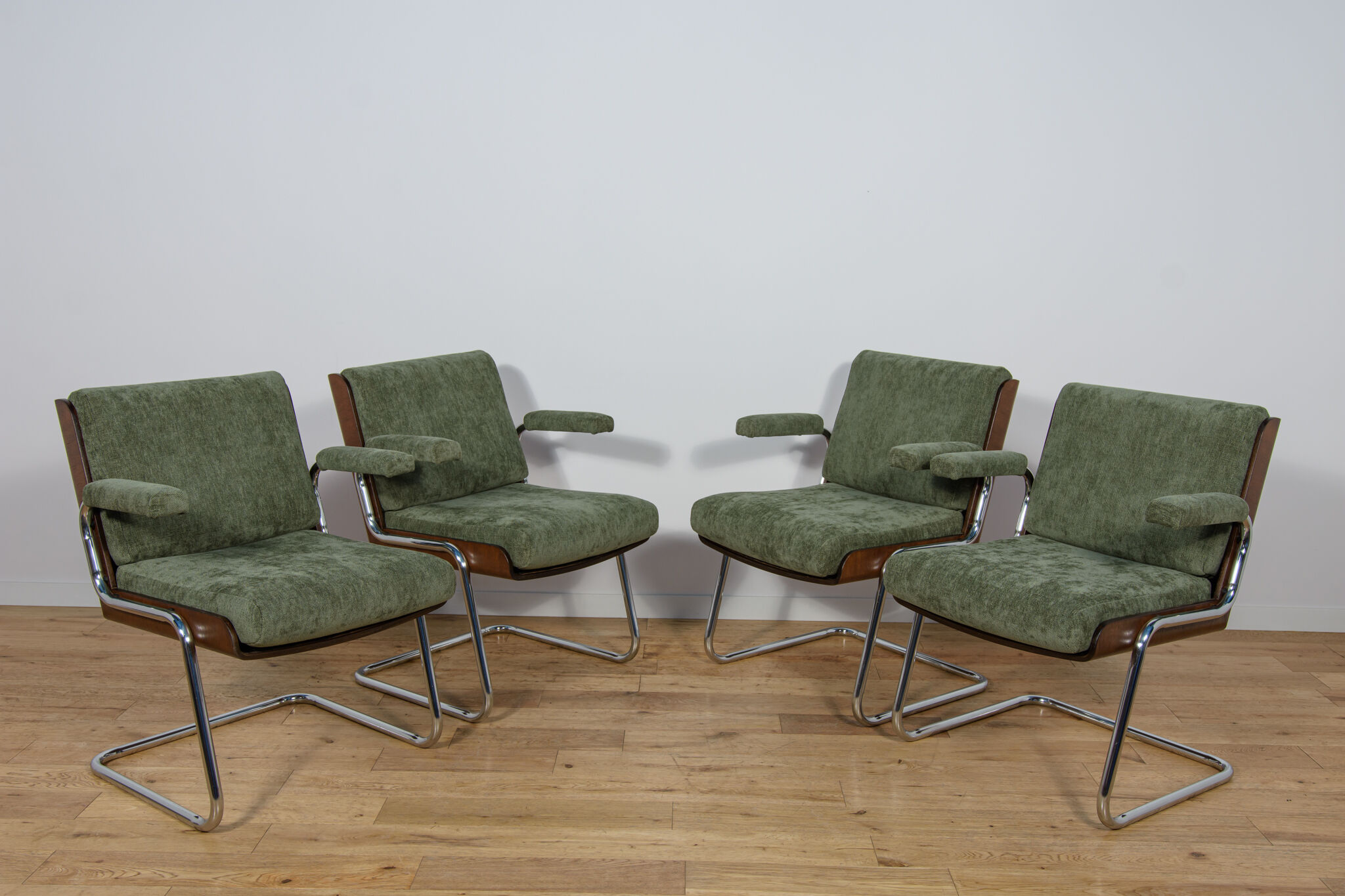 Chrome and Teak Chairs by Gordon Russell, United Kingdom, 1970s, Set of 4