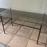 French coffee table Pierre Guariche edited by Steiner, in glass and steel