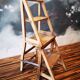 Convertible antique step stool chair