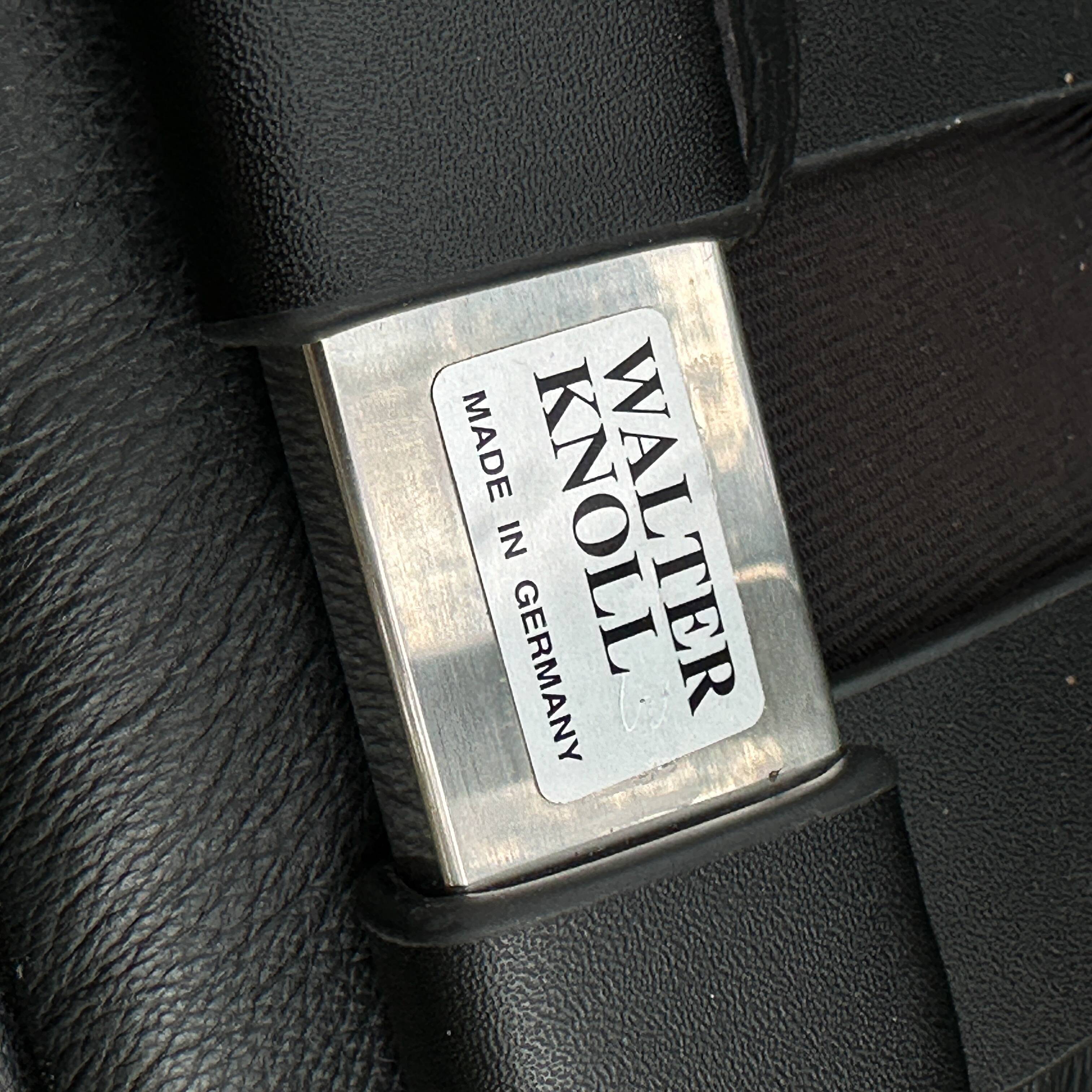 Barcelona armchair with ottoman design Mies Van der Rohe edition Walter Knoll 1980s, Set of 2