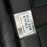 Barcelona armchair with ottoman design Mies Van der Rohe edition Walter Knoll 1980s, Set of 2