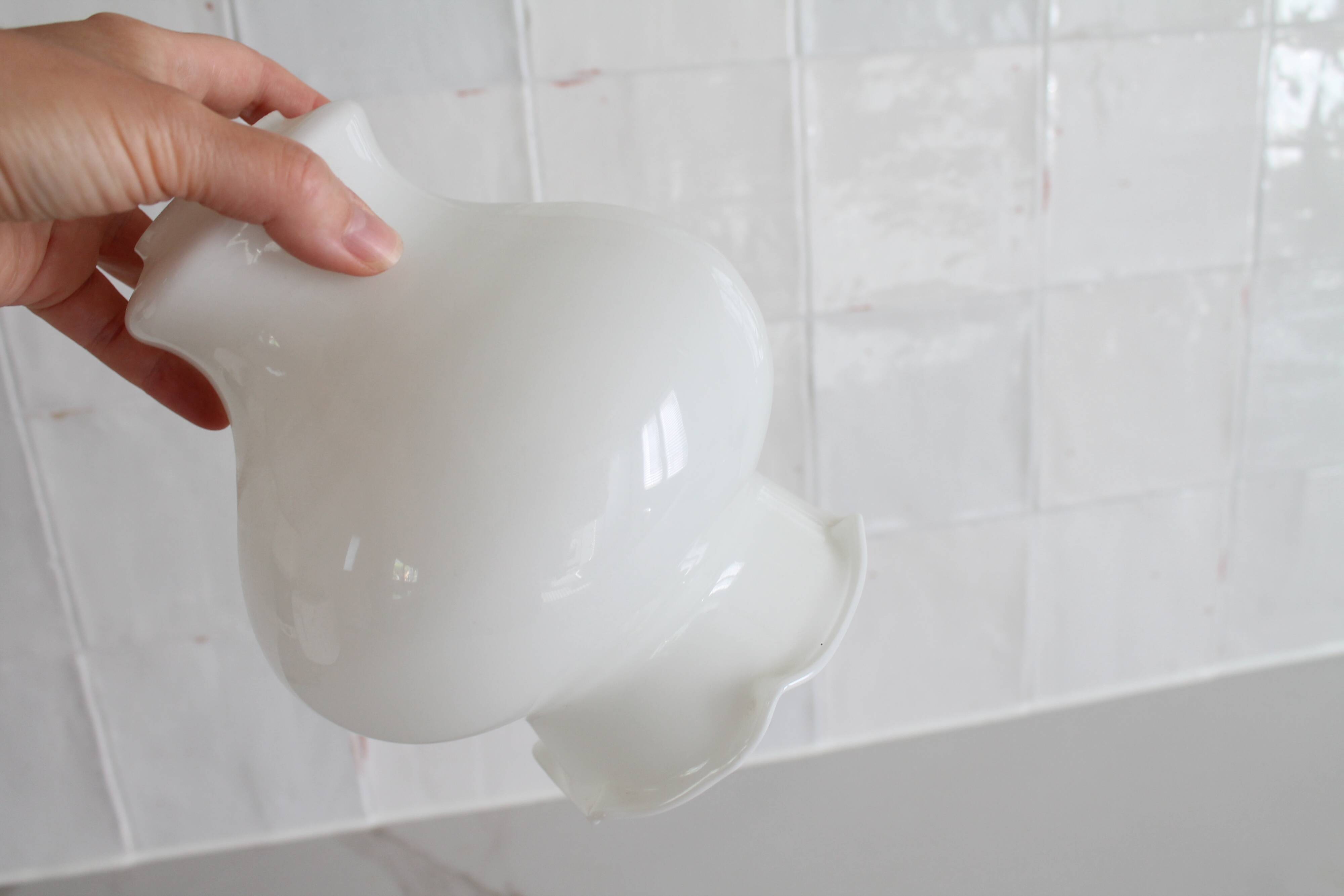 Vintage white opaline glass lampshade 19.5 cm, 4467