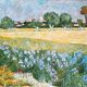 Tableau HST Travail de copiste Van Gogh "Champs de blés aux Iris"
